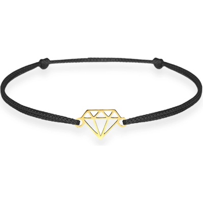 Blink-Blink šnúrkový náramok so zlatým príveskom DIAMANT 6318ZCiG