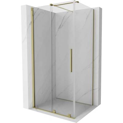 Mexen Velar разтегателна душ кабина 100 x 90 см, прозрачна, златна - 871-100-090-01-50 (871-100-090-01-50)