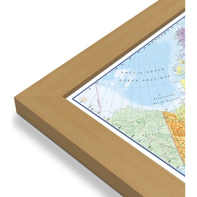 Maps International Kanada - nástěnná politická mapa 120 x 100 cm Varianta: mapa v dřevěném rámu, Provedení: Pegi jádro ořechu