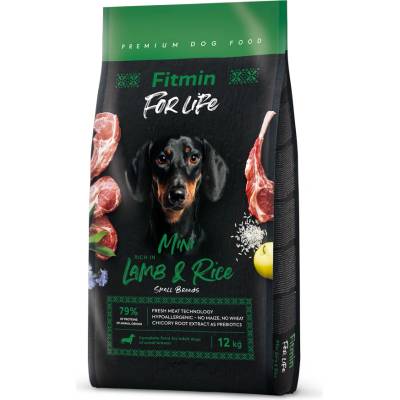 Dibaq Fitmin For Life Агнешко и ориз мини храна за кучета 12 kg