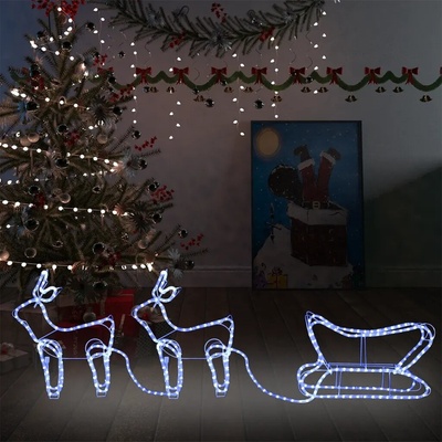Shumee vánoční dekorace sobi a sáně venkovní 576 LED diod, 329811