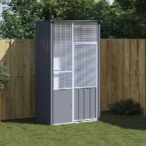 vidaXL Клетка за птици антрацит 115x78x200 см поцинкована стомана (172342)