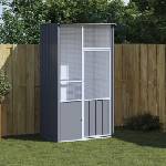 vidaXL Клетка за птици антрацит 115x78x200 см поцинкована стомана (172342)