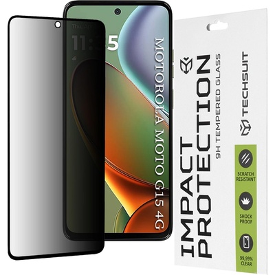 Techsuit Протектор за Motorola Moto G15 / G15 Power - Techsuit - 111D Privacy Full Glue - Черен