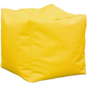 Pufrelax Пуф, 100л. , Табуретка Куб XL, Teteron Yellow Quince, Перящ се калъф, за открито, Пълнеж от Полистиролни перли (PUF-G-CXL-TEX-YLQ) - e-magazin