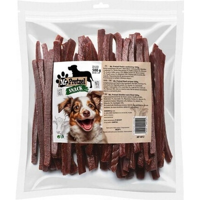 MR. PRETZEL Maškrta pásiky z hovädziny pre psov 500 g