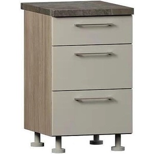  Долен кухненски шкаф Domino Havana L50 дъб хавана и кашмир супер гланц - emdesign - 327,00 лв