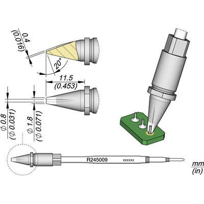 JBC Tools R245009 spájkovací hrot Špeciálny tvar Dĺžka hrotov 11.5 mm Obsah 1 ks