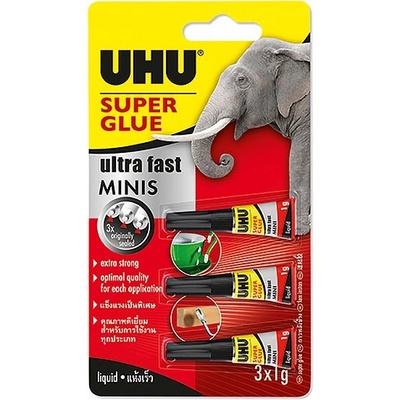 UHU Супер лепило UHU Super Glue Mini 1 gr 3 броя 1100045420 (1100045420)