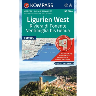 2444 Ligurien West- Riviera di Ponente, Ventimiglia bis Genua 1: 60 000 KOMPASS