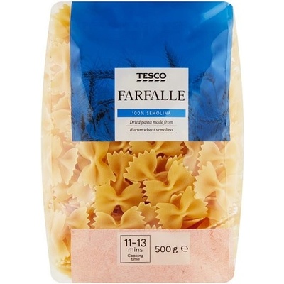 Tesco Farfalle semolinové sušené 0,5 kg