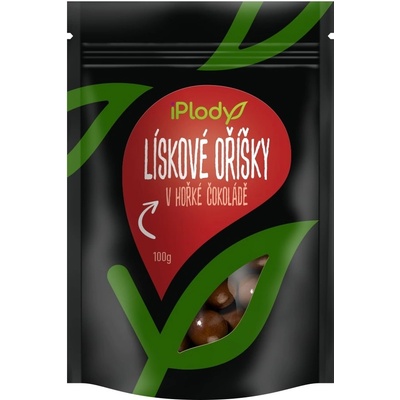 iPlody Lískové ořechy v hořké čokoládě 100 g