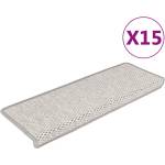 vidaXL Стелки за стълби, сизалена визия, 15 бр, 65x21x4 см, платина