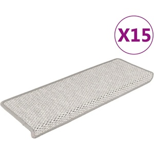 vidaXL Стелки за стълби, сизалена визия, 15 бр, 65x21x4 см, платина
