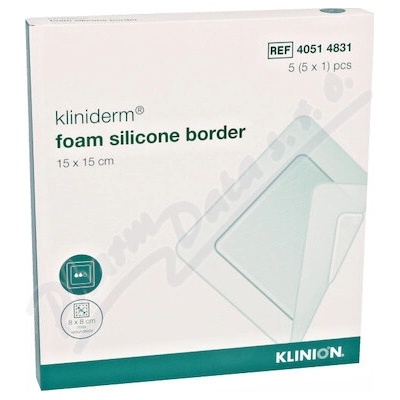 Kliniderm foam silicon border krytie penové silikónové sterilné 15 x 15 cm 5 ks