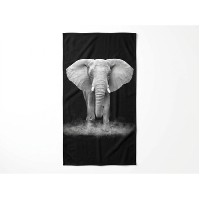 Textilomanie XXL plážová osuška ELEPHOS čierno sivá 150 x 210 cm