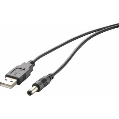 Renkforce RF-4079667 Napájací USB USB 2.0 USB-A zástrčka DC zástrčka 3,5 mm 1m černý
