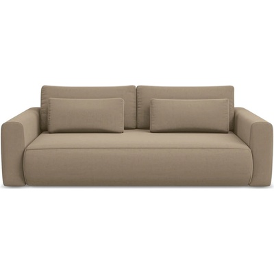 makamii Светлокафяв кадифен разтегателен диван с място за съхранение 238 cm Kapua - Makamii (KAPUA_3SF_3_P1_C20)