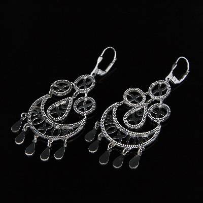 Šperk Holíč Luxusné strieborné visacie náušnice N141