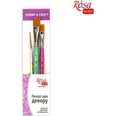Sada štetcov Hobby & Craft ROSA TALENT ploché a okrúhle 3 ks