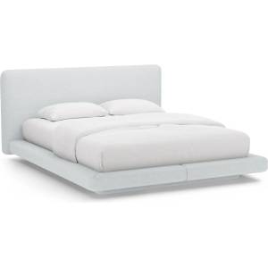 Micadoni Светлосиво тапицирано двойно легло 140x200 cm Linea - Micadoni (MIC_B140_138_F1_LINEA6)