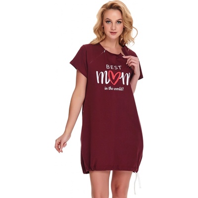 DN Nightwear noční košile Best mom 2 vínová