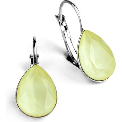 Swarovski Elements Pear rhodiované visací žluté slzičky kapky 72080.5 Powder Yellow žlutá světlá pudrová pastelová