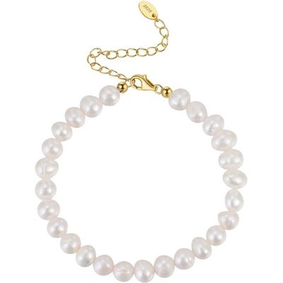 Majya stříbrný náramek s perlami EDITTE pozlacený 11178