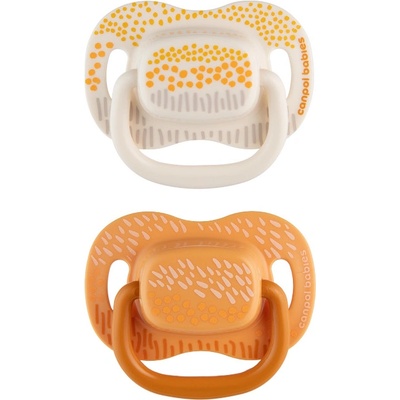 Canpol babies Силиконови залъгалки със симетрична форма Canpol - Mountains, 18+ месеца, 2 броя, Оранжеви (34/932_yel)