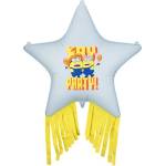 Party Deco Фолиев балон звезда с пискюли Minions, 72 x 72 см (FB326)