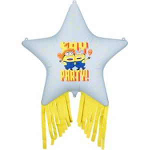 Party Deco Фолиев балон звезда с пискюли Minions, 72 x 72 см (FB326)