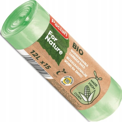 Paclan For Nature Kompostovateľné vrecia na BIO odpad 12l 14µ 15ks