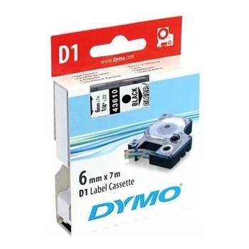 DYMO D1 43610, S0720770, 6mm x 7m черен печат / прозрачен фон, оригинална лента (43610)