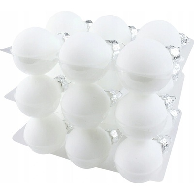 SKLENENÉ VIANOČNÉ GULE VIANOČNÁ GUĽA 4cm 18ks Arctic White