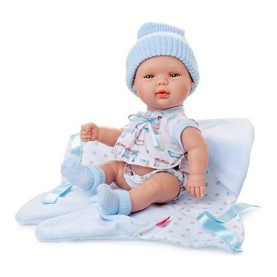 Berjuan BABY SMILE s modrou čepicí 30 cm