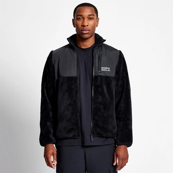 Image 1 of Madison Barclay Поларено яке Madison Barclay Men's Rockafella Polar Fleece Borg Fleece Heavy Weight Long Sleeve Hybrid Jacket - Black