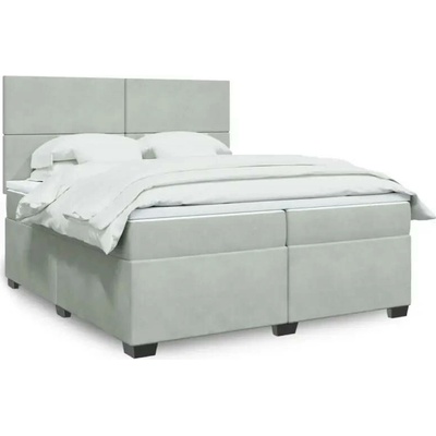 vidaXL 11461.3290996 Boxspring postel s matrací světle šedá samet