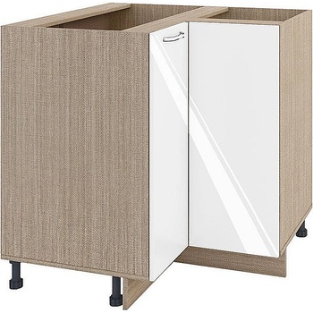 Image 1 of ИРИМ Ъглов долен шкаф с две врати МФ-Бяло гланц-05-61 90 см