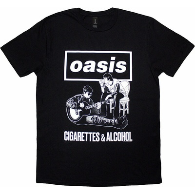Oasis tričko Cigarettes & Alcohol Illustration Mono black