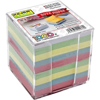 Kejea Хартиено кубче, 75 x 75 mm, цветно, 1000 листа, с пластмасова поставка