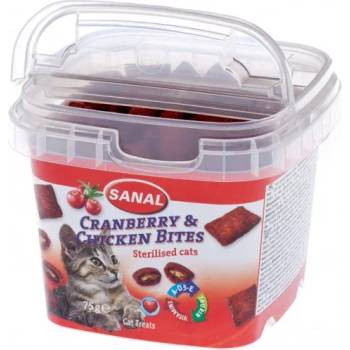 Sanal Bites SANAL Cat Cranberry & Chicken - с боровинки и пилешко месо за кастрирани котки, 75 гр, Холандия SC1578