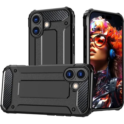 HQWear Калъф Hybrid Armor за iPhone 17 - черен (5907769379413)
