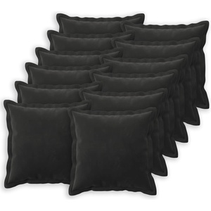 vidaXL Калъфка за възглавница 12 pcs HOUTEN Черно 50 x 50 cm Кадифе (919011)