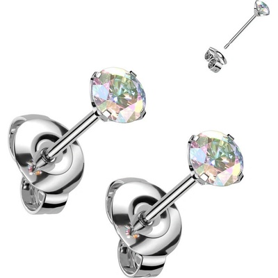 Steel Edge Titánové náušnice kôstky so zirkónmi SET23ER01-AB 3mm