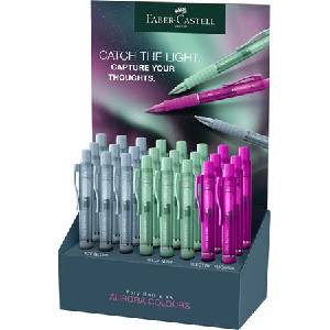 Faber-Castell Дисплей за химикалка, 0, 34 мм, с бутон, FABER-CASTELL "Poly Ball View Aurora", смесени цветове (145758)