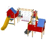 Playfactory КОМБИНИРАНО ДЕТСКО СЪОРЪЖЕНИЕ two houses ps0024
