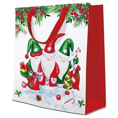 PAW Dárková taška PAW Christmas Gnomes, medium - 20x25x10 cm