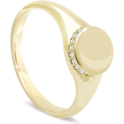 Biju Pozlacený dámský zlatem lesklé kolečko se zirkony 4000302