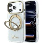 GUESS Прозрачен калъф Guess Ring Stand Script Metal Logo MagSafe (GUHMP18X6HCCMST) - iPhone 18 Pro Max / iPhone 17 Pro Max - Прозрачен