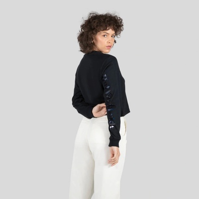 HUF FOIL BAR LOGO LS CROP Black